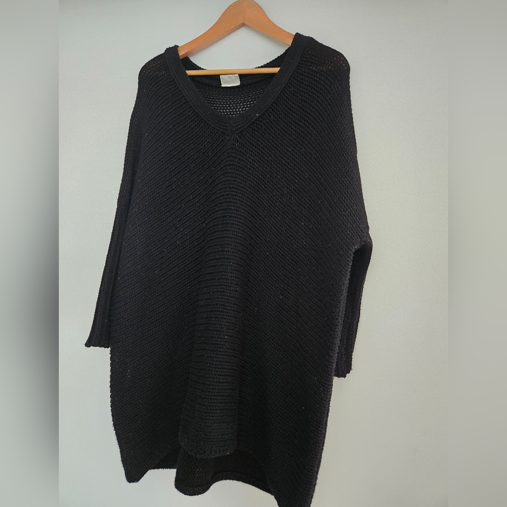 Women's Black Knit Tunic Sweater